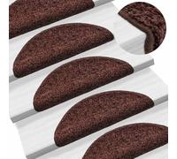 Tapis D'escalier 15 Pcs Marron 56 X 20 Cm