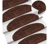 Tapis d'escalier 15 pcs. Marron 65x21x4 cm