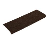 Tapis d'escalier 15 pcs. Non-tissé aiguilleté 65x21x4 cm brun