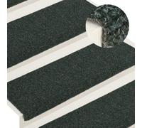 Tapis d'escalier 15 pcs. Non-tissé aiguilleté 65x21x4 cm brun