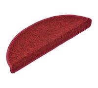 vidaXL Tapis d'escalier 15 pièces 65 x 24 x 4 cm Demi-rond Rouge Grand