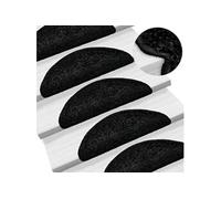 Tapis D'escalier 15 Pcs Noir 56 X 20 Cm