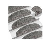vidaXL Tapis d'escalier 15 pièces 65 x 21 x 4 cm Gris Demi-rond Grand 133900