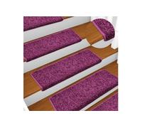 Tapis d'escalier 15 pièces 65 x 21 x 4 cm Violet Bord rectangulaire 134580