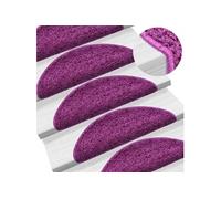 Tapis d'escalier 15 pièces 65 x 21 x 4 cm Violet Demi-rond Grand 133905