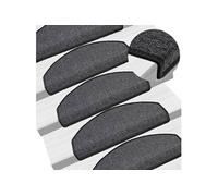Tapis d'escalier 15 pièces 65 x 24 x 4 cm Anthracite Demi-rond Grand 133884