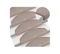 Tapis D'escalier 15 Pcs Marron Clair 65 X 24 X 4 Cm