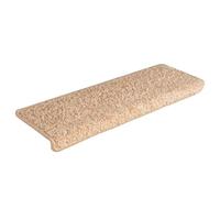 Tapis d'escalier 15 pièces 65x21x4 cm or matelassé PP | Polypropylène matelassé, protection contre les rayures, suppression du bruit, ruban adhésif, lavage et pliage