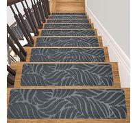 Tapis d'escalier, 15 Tapis de sécurité antidérapants 20 x 76 cm avec adhésif réutilisable for la Protection des marches Enfants, Personnes âgées et Chiens(H Grey)