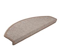 Tapis d'escalier 20 pièces 65x24x4 cm Marron clair semi-circulaire | 100% PP touffeté, insonorisant, antidérapant, lavable, pliable, avec ruban adhésif