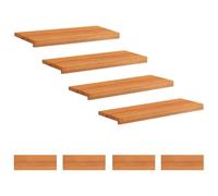 Tapis d'escalier 8 pièces, 80 x 30 x 2 cm, marron clair | Bois de hêtre massif, design en forme d'échelle, style moderne, intérieur uniquement, nettoyage à l'aide d'un chiffon humide