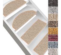 Tapis d'escalier Alto Protection d'escalier avec cornière et bande adhésive Beige Demi-ronde