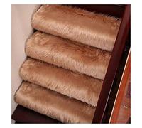 Tapis d'escalier antidérapant doux à poils longs pour intérieur 85 x 24 cm en laine synthétique café protection de sol durable et élégant pour la sécurité de la maison