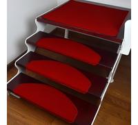 Tapis d'escalier antidérapant pour intérieur, Autocollant pour Plus de sécurité et d'adhérence, Rouge, 65 x 24 cm