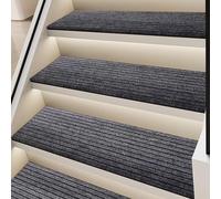 Tapis d'escalier antidérapant pour intérieur/extérieur, lavable et résistant à l'eau, fond en caoutchouc pour marches en béton/bois, découpable pour un ajustement personnalisé