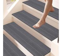 Tapis D'Escalier Antidérapant Recadrable, Intérieur Extérieur, Paillassons Tapis Entrée Cuisine Salle De Bain Couloir, Marchettes Escalier Pour Marche,Protéger Animaux Seniors(Light grays,25 x 100cm)