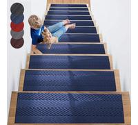 Tapis D'Escalier Antidérapant, Respectueux Des Pattes, Silencieux Marchettes Intérieur, Support Antisdérapant, Découpable, Protéger Animaux, Seniors, Femmes Enceintes(Coffee,20 x 120cm)