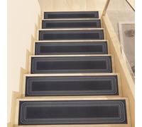 Tapis d'escalier Auto-adhésif de Luxe 76 cm x 20 cm, sans Colle, insonorisé, antidérapant, Simple, réutilisable, Protection des marches (Noir, 5 pièces)