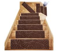 Tapis d'escalier Auto-adhésif sans adhésif 76x20cm antidérapant en TPR de Sol à Usage répété brossé Relief