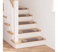 Vidaxl Tapis D'escalier Auto-Adhésifs 15 Pcs Marron 65 X 21 X 4 Cm