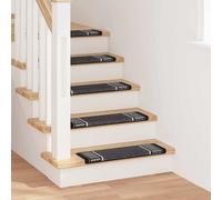 Tapis d'escalier auto-adhésifs 15 pc 100% Polypropylène Marches en de vidaXL vid