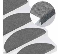 vidaXL Tapis d'escalier autocollants 15 pièces 65 x 22,5 x 3,5 cm Gris 136397