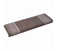 Tapis d'escalier auto-adhésifs - vidaXL - 15 pièces - Marron - 65x21x4 cm - Polypropylène - Antidérapant - Insonorisant