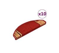 vidaXL Tapis d'escalier autoadhésifs 10 pcs 65x25 cm antidérapants Rouge