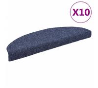 Tapis d'escalier autocollant 10 pcs. Bleu 65x21x4cm Non-tissé aiguilleté