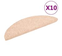 Tapis d'escalier autocollant 10 pcs. Crème 56x17x3cm Non-tissé aiguilleté