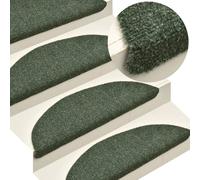 Tapis d'escalier autocollant 10 pcs. Vert 65x21x4cm Non-tissé aiguilleté
