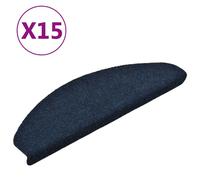 Tapis d'escalier autocollant 15 pcs. Navy 65x21x4cm Non-tissé aiguilleté