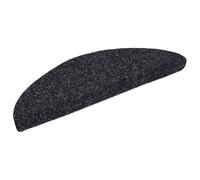 Tapis d'Escalier Autocollant 20 Pièces 56x17x3 cm Noir Demi-Rond | Polypropylène lavable, réduction sonore, adhésif fiable, marches, usage intérieur
