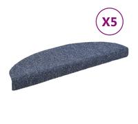 Tapis d'escalier autocollant 5 pcs. Bleu 65x21x4cm Non-tissé aiguilleté