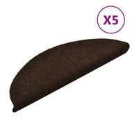 Tapis d'escalier autocollant 5 pcs. Marron 56x17x3cm Non-tissé aiguilleté