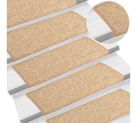 Tapis d'Escalier Autocollant Moquettes Protection Décoration 15 pcs vidaXL