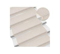 Vidaxl Tapis D'escalier Autocollants 15 Pcs 65x25 Cm Crème