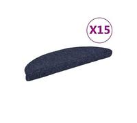 Tapis d'escalier autocollants 15 pièces 56 x 17 x 3 cm Bleu Demi-rond 132695