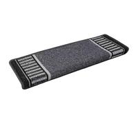 Tapis d'escalier autocollants, 15 pièces, 65 x 21 x 4 cm, anthracite | 100 % polypropylène, insonorisant, utilisation en intérieur, protection des marches en bois, facile à nettoyer