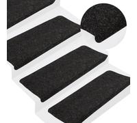 Tapis d'escalier Autocollants - Lot de 15 antidérapants 65 x 24,5 x 3,5 cm, Couleur Anthracite. Faciles à Installer, Ils sont Parfaits pour la sécurité et Le Style de Votre Maison.