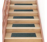 Tapis d'escalier Autocollants - Lot de 15 sous-Tapis antidérapants Verts 76 x 20 cm - Protection du Sol pour des escaliers en Toute sécurité - Installation Facile - Idéal pour la Maison et l