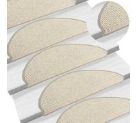Tapis d'Escalier Autocollants Moquettes 15 pcs 56x17x3 cm Beige Foncé vidaXL