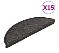 Tapis d'Escalier Autocollants Moquettes 15 pcs 65x21x4 cm Anthracite vidaXL