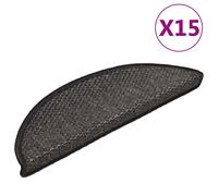 Tapis d'Escalier Autocollants Moquettes 15 pcs 65x21x4 cm Anthracite vidaXL