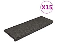 Tapis d'Escalier Autocollants Moquettes 15 pcs 65x21x4 cm Gris et Beige vidaXL