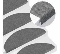 Tapis d'Escalier Autocollants Moquettes 15 pcs 65x22,5x3,5 cm Gris vidaXL