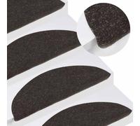 Tapis d'Escalier Autocollants Moquettes 15 pcs 65x22,5x3,5 cm Gris vidaXL