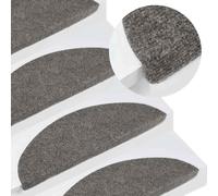 Tapis d'Escalier Autocollants Moquettes 15 pcs 65x22,5x3,5 cm Gris vidaXL