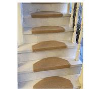 Tapis d'escalier Demi-Cercle, Tapis d'escalier en sisal synthétique, Tapis d'escalier d'intérieur Lavable, sous-Couche 23 cm de Large (Marron, 66 x 23 cm)