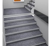 Tapis d'escalier en caoutchouc antidérapant avec adhésif sûr pour une utilisation en intérieur Gris 26 x 75 cm Parfait pour les marches en bois enfants et animaux domestiques Améliore la sécurité et